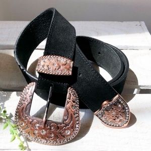 Western Rhinestone Leather Belt